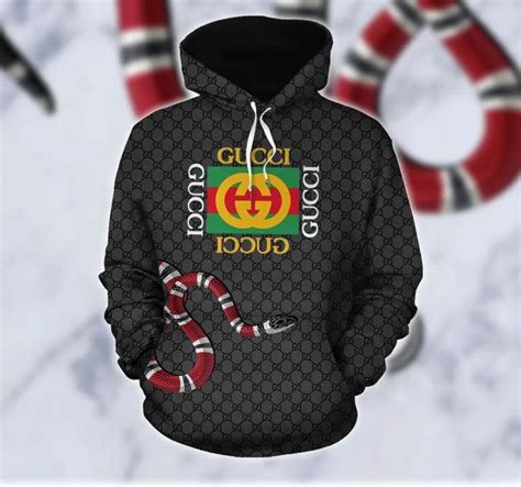 gucci black men's sweatshirt|Gucci hoodie snake.